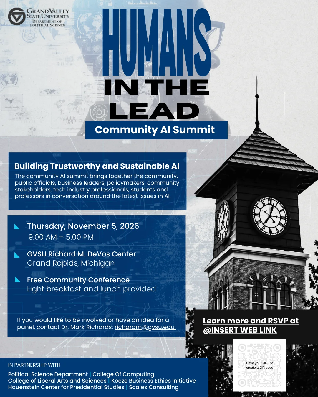 Humans in the Lead Community AI Summit event flyer